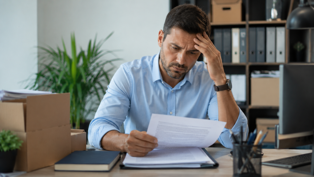Servidor público analisando documentos administrativos em um escritório após uma remoção funcional, representando a avaliação de direitos, justificativas da Administração Pública e possíveis impactos na carreira.